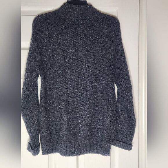 Marc Anthony M Zip Up Heather Gray WOOL Blend Knitted Pockets Men's Sweater - Picture 7 of 12